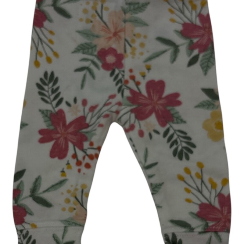 Pants:White/Flowers