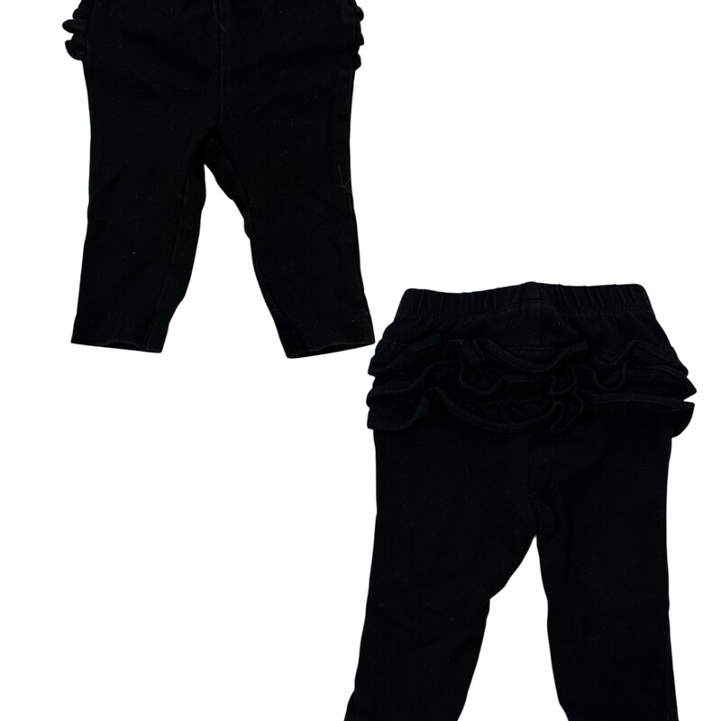 Pants: Black Ruffle