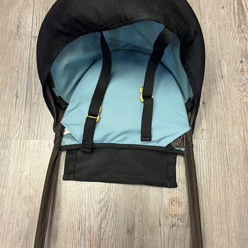 Sherpani Backpack Carrier, Blue, Size: Max 55 Lbs<br />
<br />
<br />
Adjustable sizing fits 17-20-inch torso lengths, and the belt fits waist sizes between 29 and 42 inches<br />
Perforated padding in the lumbar zone, shoulder straps, and waist belt take the edge off the load and transfer the weight to your legs<br />
Fully adjustable and padded child bucket seat creates a fun ride for your growing kid<br />
The five-point foam safety chest plate secures your little one while the adjustable stirrups enable better comfort and circulation to the rider's legs<br />
Detachable sunshade roof blocks UV rays and light showers<br />
Large front pockets provide plenty of room for diapers, lunch, and extra layers during your hike<br />
A fold-out kickstand makes loading and unloading easy<br />
Sliding sternum strap and adjustable load lifter stabilizer straps dial in a perfect fit for junior<br />
Made from mostly recycled nylon, the Rumba helps reduce unhealthy manufacturing processes