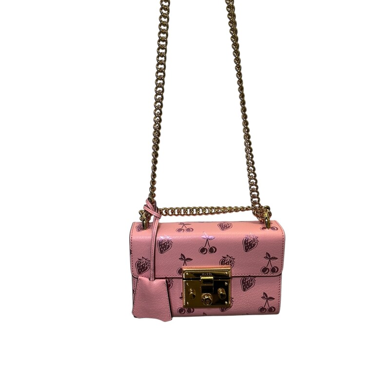 Gucci Padlock Berry Pink Crossbody<br />
<br />
Date Code: 40987 525040<br />
<br />
Dimensions:<br />
Shoulder Strap Drop: 19.75<br />
Height: 5.5<br />
Width: 7.75<br />
Depth: 3<br />
<br />
In very good condition. Light scuffs to the hardware.<br />
<br />
Does not come with the original dust bag or box.