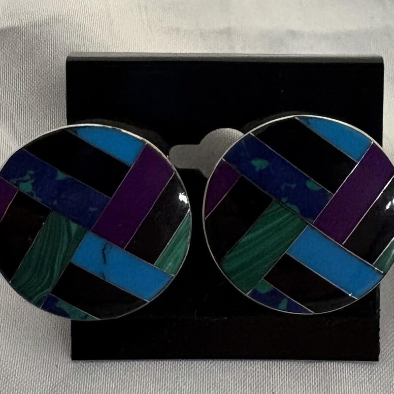 925 Mex Azurite Studs