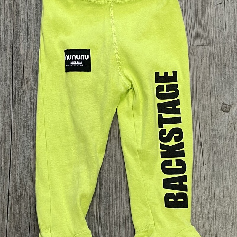 NUNUNU Footed Pants, Lime, Size: 6-12M
NEW