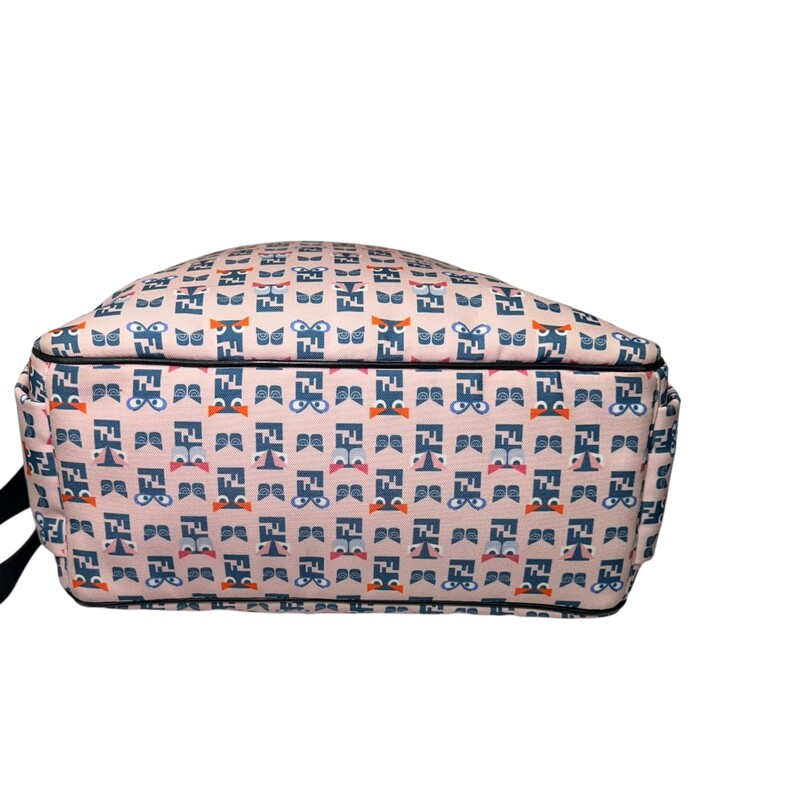 Fendi Owl Pink Diaper Bag<br />
<br />
Style Code: 7VB006-68E<br />
<br />
Dimensions:10 H x 12 L inches<br />
<br />
In very good condition. Some minor marks on the canvas.<br />
<br />
Comes with original dust bag. No box.