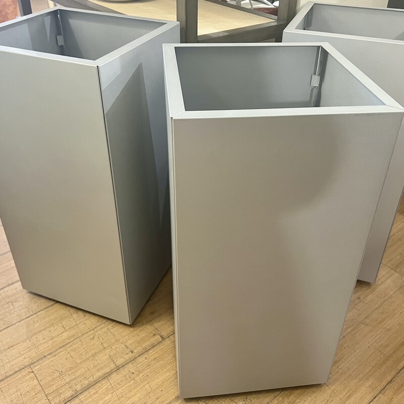 Planter Metal On Casters, Grey, Size: 13x13x26

2 matching planters available.