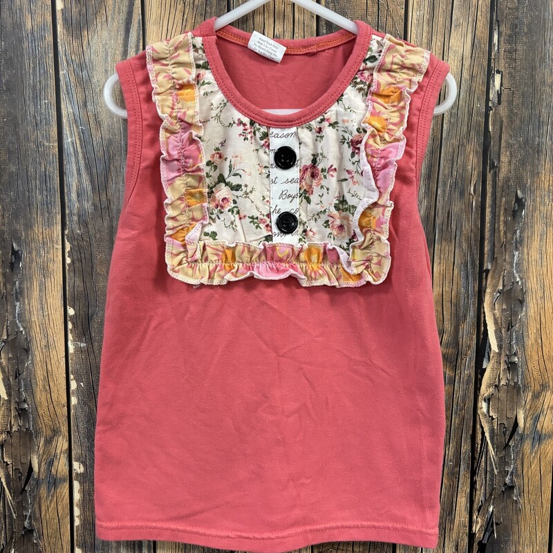 Coral Ruffle Top, Size: 6/7