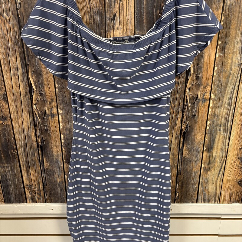 Soft Blue & White Stripe Dress, Size: S