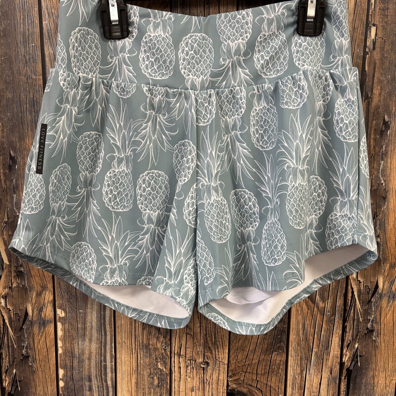 Green Pineapple Shorts, Size: S