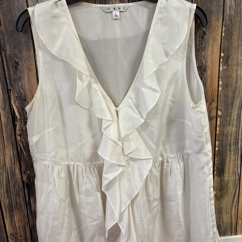 Cream Cabi Silky Shirt, Size: Large