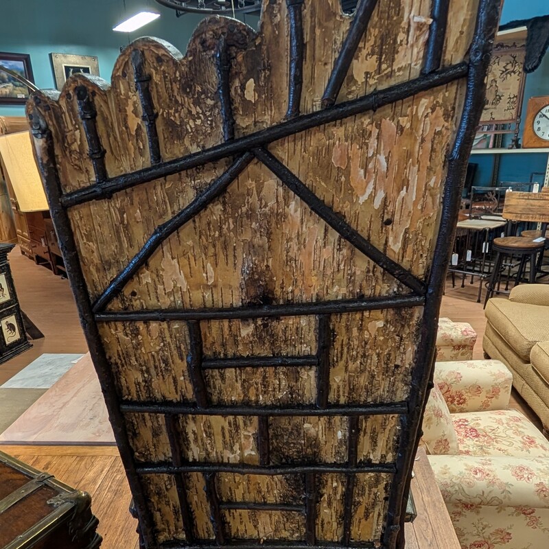 NativeAmerican Bark Chair, Painted, Adirondack
16 x 15 x 41h Seat Height 18.5