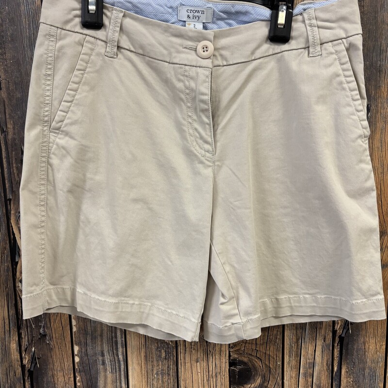 Khaki Crown And Ivy Short, Size: 2