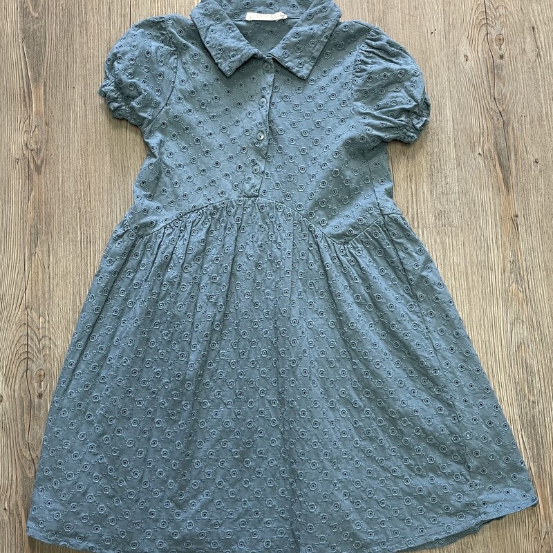 Zara Eyelet Dress, Blue, Size: 10Y