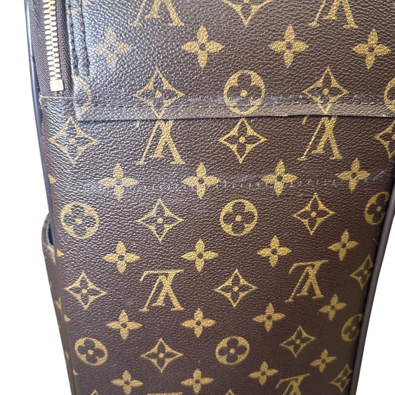 Louis Vuitton Monogram Pegase 50 Rolling Suitcase<br />
<br />
2 Wheels<br />
<br />
Date Code:SR0068<br />
<br />
Dimensions: 21 L x14 H inches<br />
<br />
In very good condition. Moderate scuffs on  leather trims and handles.<br />
<br />
Does not come with original dust bag or box.<br />
<br />
<br />
Does not come with original dust bag or box. Comes with the lock but no keys .