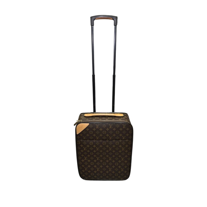 Louis Vuitton Monogram Pegase 45 Rolling Suitcase<br />
<br />
2 Wheels<br />
<br />
Date Code:SP1088<br />
<br />
Dimensions:<br />
14.5W x 19H x 7D<br />
<br />
In very good condition. Some minor scuffs on the leather and hardware.<br />
<br />
Does not come with original dust bag or box. Comes with the lock but no keys .