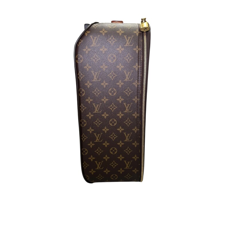 Louis Vuitton Monogram Pegase 45 Rolling Suitcase<br />
<br />
2 Wheels<br />
<br />
Date Code:SP1088<br />
<br />
Dimensions:<br />
14.5W x 19H x 7D<br />
<br />
In very good condition. Some minor scuffs on the leather and hardware.<br />
<br />
Does not come with original dust bag or box. Comes with the lock but no keys .