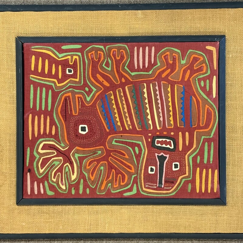 Fabric Aztec Scene Burlap