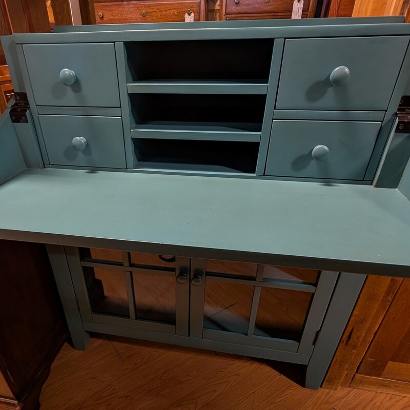Jofran Avery Secretary, Blue, FlipTop
38w x 44h x 15d-28d desk