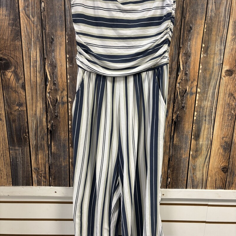 Soft Stripe Capri Romper, Size: Medium