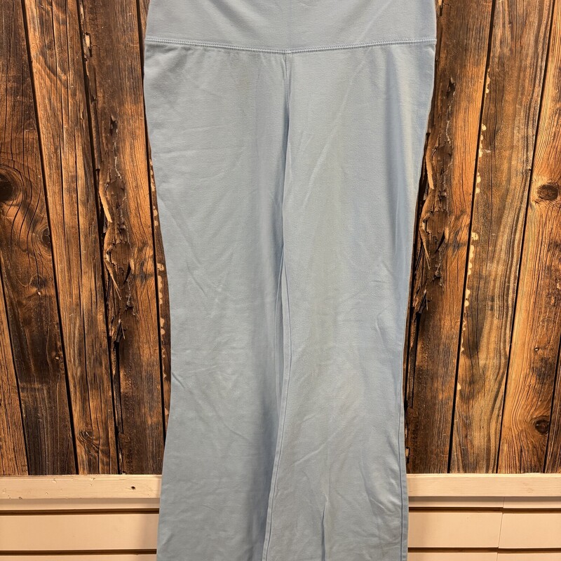 Light Blue Flare Yoga Pants, Size: M