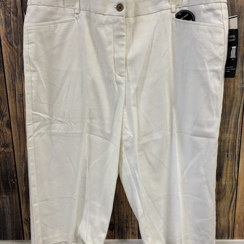 NWT Slimming White Capris, Size: 18
