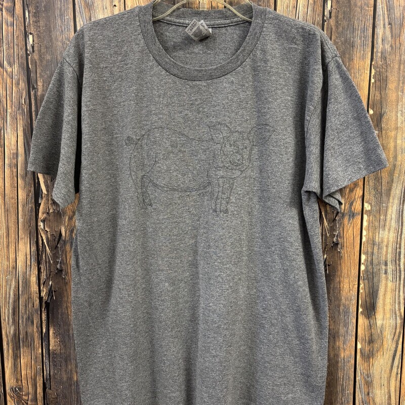 Grey Pig Tee, Size: XL