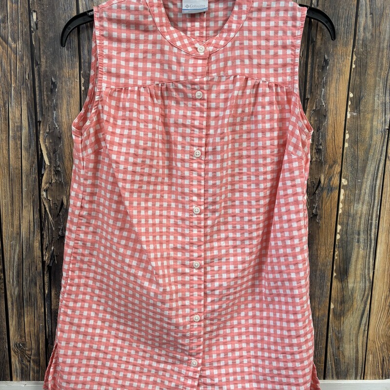 Columbia Pink Checker Tank, Size: S