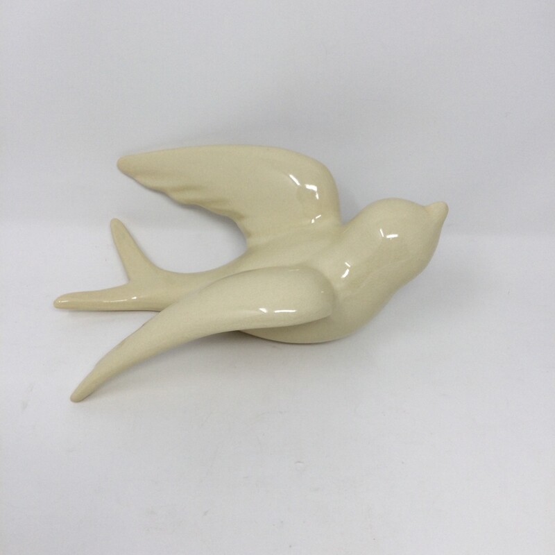 Ceramic Bird With Crackle,
Cream,
Size: 9.5 X 6 In
