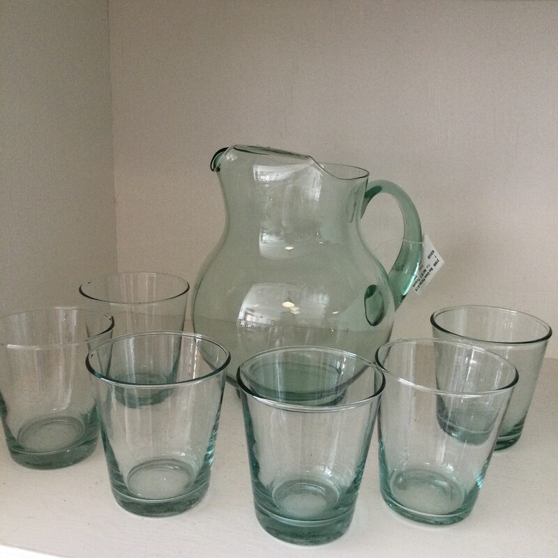 Sea Glass Pitcher & Glass