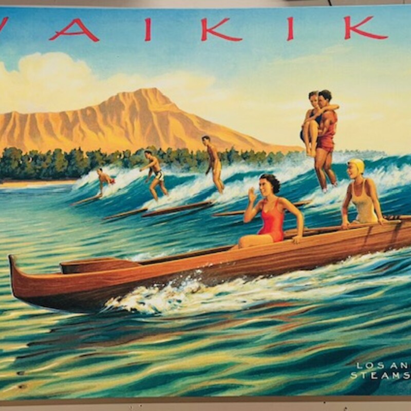 Waikiki Surfing Canvas