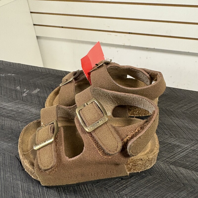 Brown Strap Sandals, Size: 4