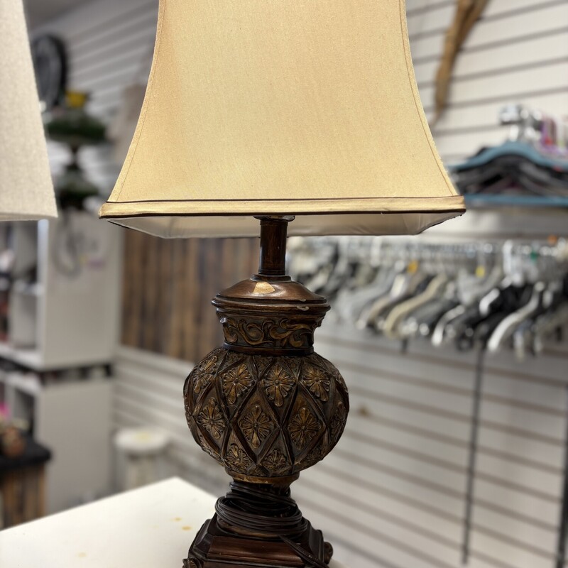 Bronze Floral Lamp, Size: 22x6 In