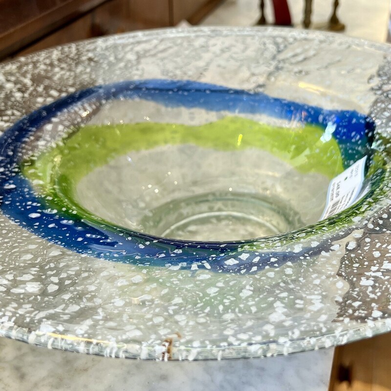 Bowl Art Glass Signed,
Size: 13Rx4H