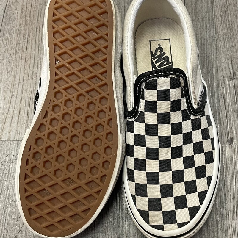 Vans Slip On Shoes, Blk/whit, Size: 1Y