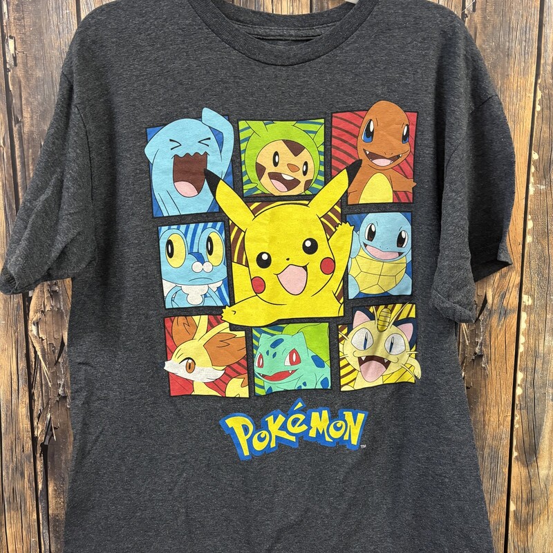 Gray Pokemon Shirt, Size: L