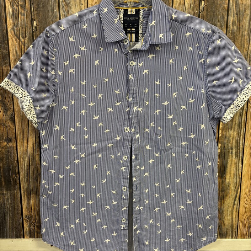 Falcon Button Up, Size: M, Denim and flower