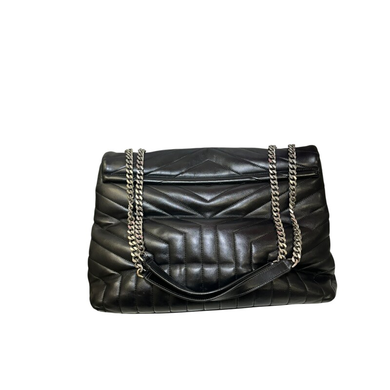 Saint Laurent LouLou Chevron Leather Chain Bag<br />
<br />
Serial Code:GUE574947.0920<br />
<br />
Dimensions:<br />
14W x 10.5H x 6D<br />
11 handle drop<br />
20 strap drop<br />
<br />
In very good condition. Some corner wear and scratching of the hardware.<br />
<br />
Does not come with original dust bag or box.