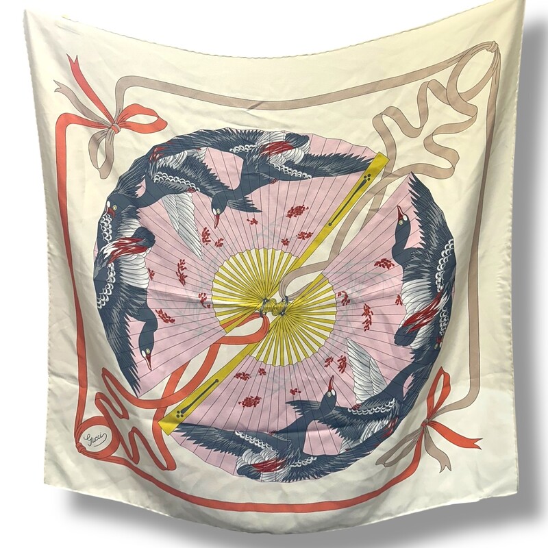 Gucci Swan Scarf Silk