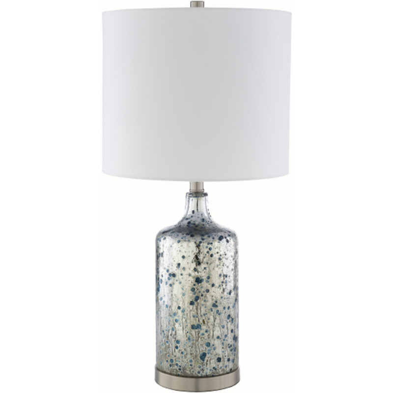Surya Ormond Mercury Glass Table Lamp
Silver White Size: 13 x 27H
Retails: $190+