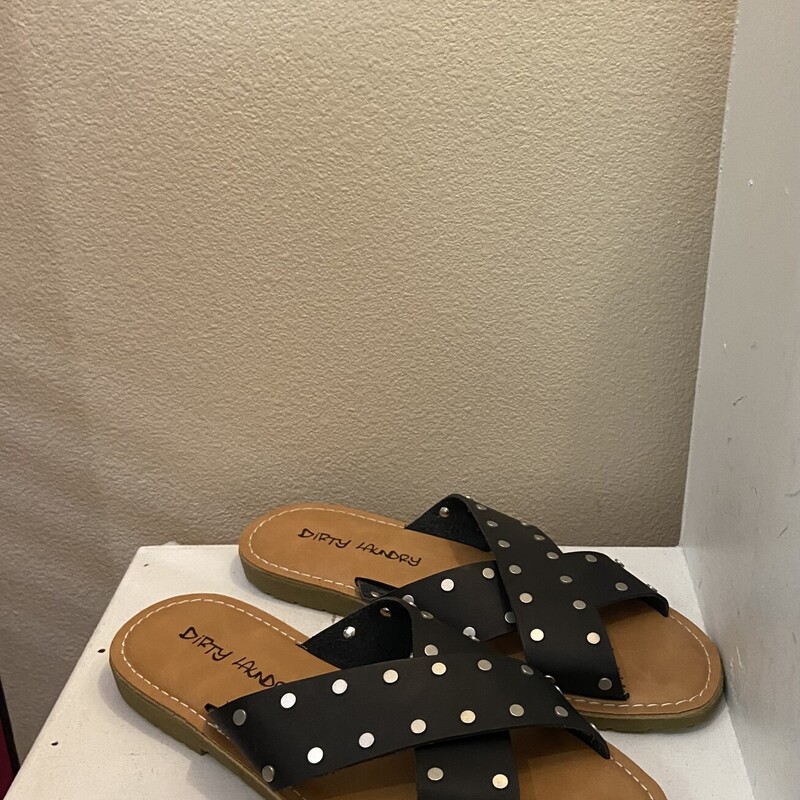 NEW Blk Stud Lthr Sandal