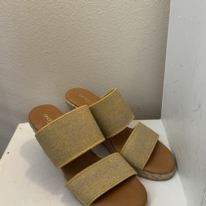 Ylw Rffia Sandal Wedge