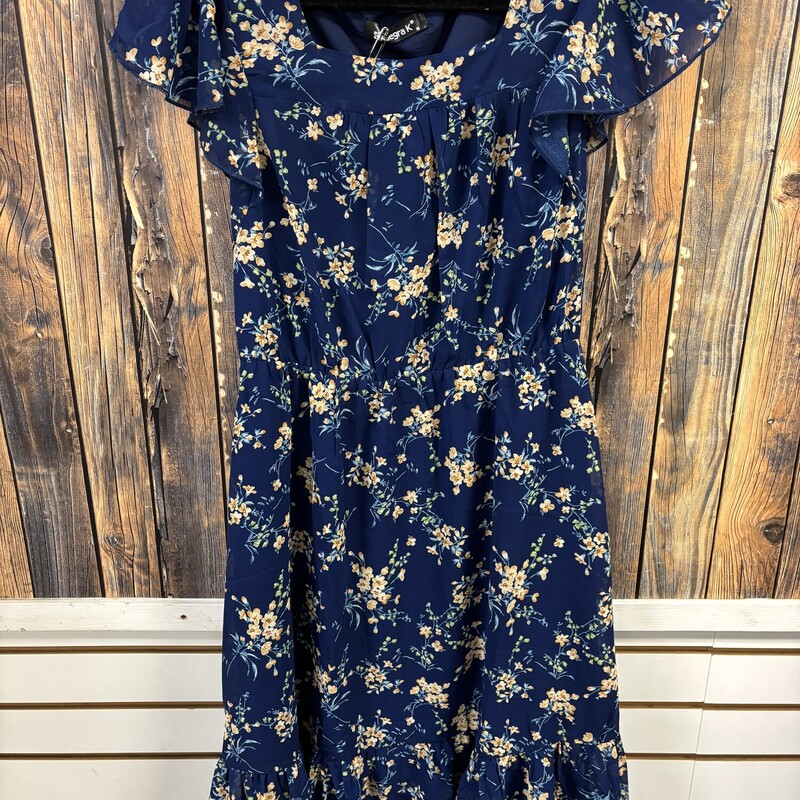 NWT Blue Floral Dress, Size: M
