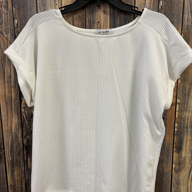 White Ribbed Shirt, Size: XL