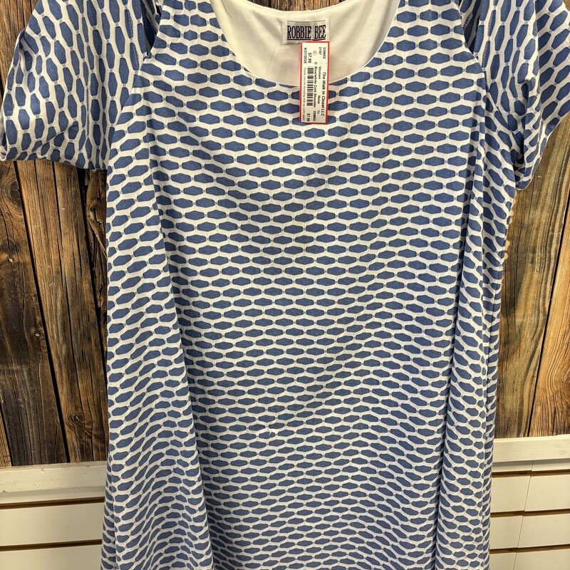 Blue/white Cold Shoulder, Size: 1x