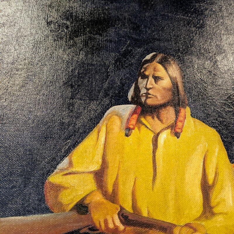 Guarding The Canoe Oil, 20thCent, J.Rapoport<br />
33.5 x 45h