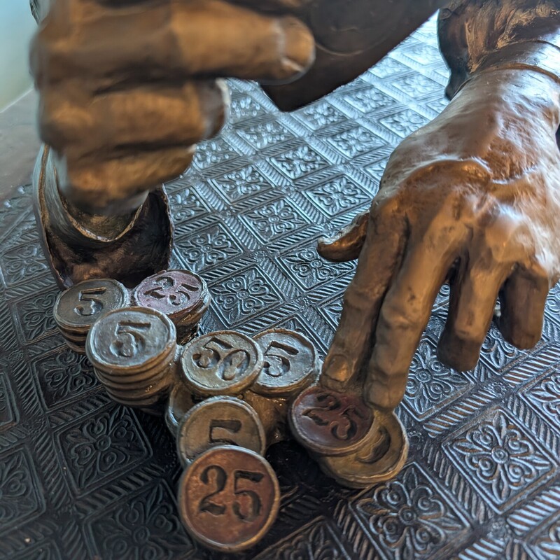 Aces & Eights Sculpture, Bronze, M.Hopkins<br />
Wild Bill Hickok<br />
Signed and Numbered<br />
10w x 9d x 15h