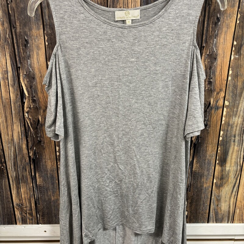 Grey SS Cold Shoulder Top, Size: M