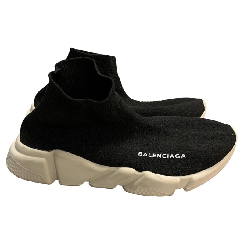 Valenciaga Speed Sneakers, Black, Size: 9