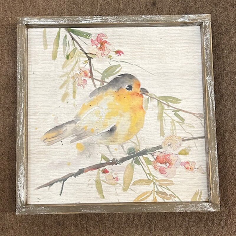 Wood Painted BirdonBranch