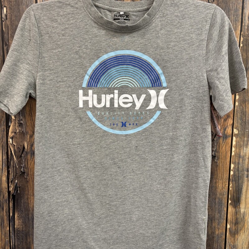 Grey & Blue Hurley Tee, Size: 14/16