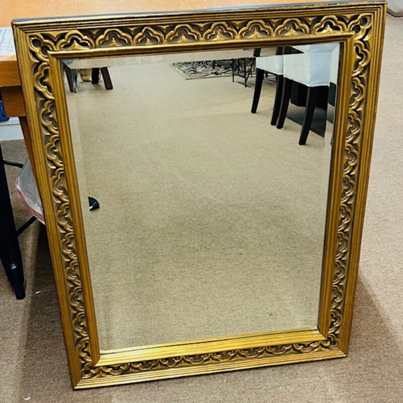 Carved Design Gold Mirror