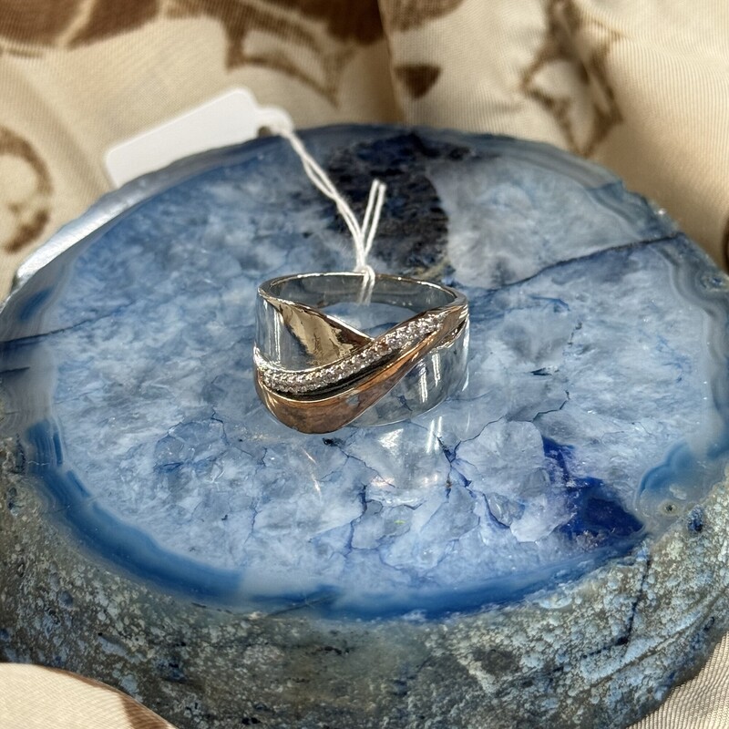 Ring, Slvr/ros, Size: 8